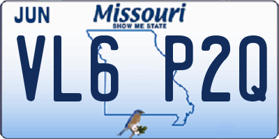 MO license plate VL6P2Q