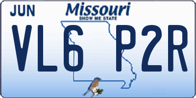 MO license plate VL6P2R