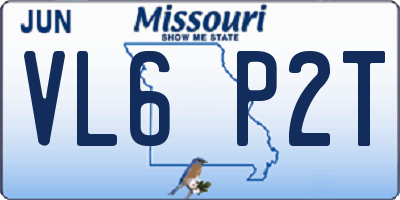 MO license plate VL6P2T