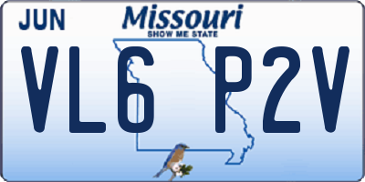 MO license plate VL6P2V