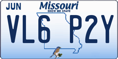 MO license plate VL6P2Y
