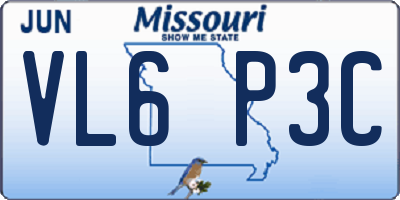 MO license plate VL6P3C