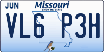 MO license plate VL6P3H