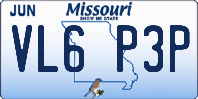 MO license plate VL6P3P