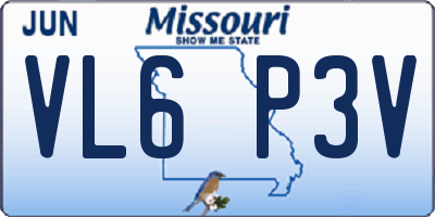 MO license plate VL6P3V