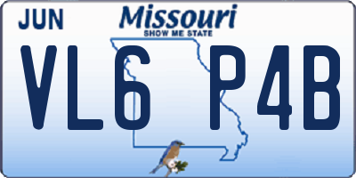 MO license plate VL6P4B