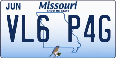 MO license plate VL6P4G