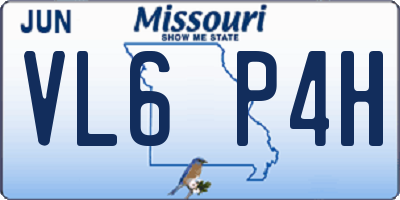 MO license plate VL6P4H