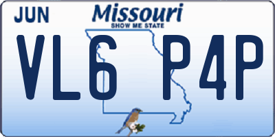 MO license plate VL6P4P