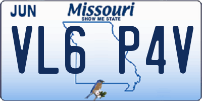 MO license plate VL6P4V