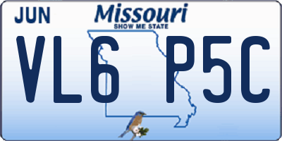 MO license plate VL6P5C