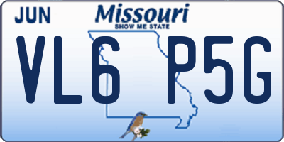 MO license plate VL6P5G