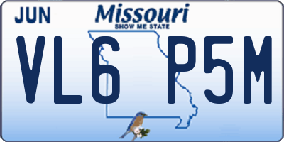 MO license plate VL6P5M