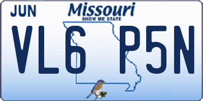 MO license plate VL6P5N