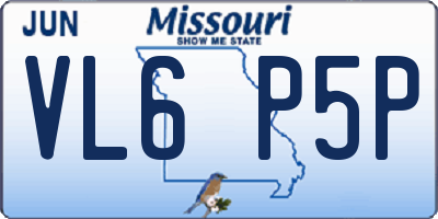 MO license plate VL6P5P
