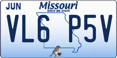 MO license plate VL6P5V