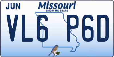 MO license plate VL6P6D