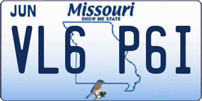 MO license plate VL6P6I