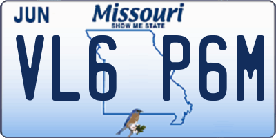 MO license plate VL6P6M