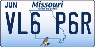 MO license plate VL6P6R