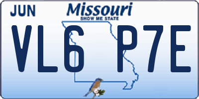 MO license plate VL6P7E