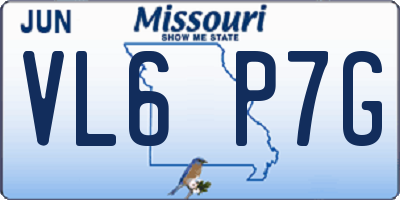 MO license plate VL6P7G
