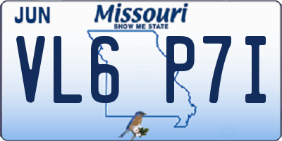 MO license plate VL6P7I
