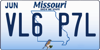 MO license plate VL6P7L