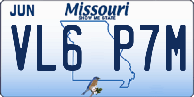 MO license plate VL6P7M