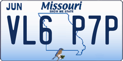 MO license plate VL6P7P