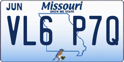 MO license plate VL6P7Q