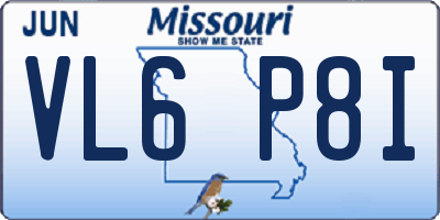 MO license plate VL6P8I