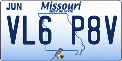 MO license plate VL6P8V