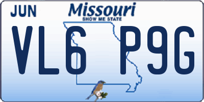 MO license plate VL6P9G