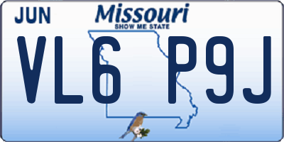 MO license plate VL6P9J