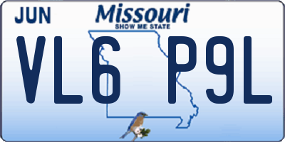 MO license plate VL6P9L