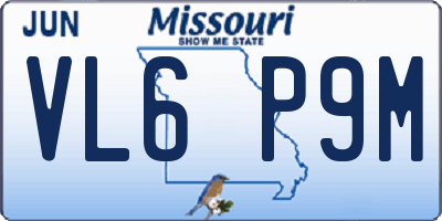 MO license plate VL6P9M