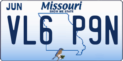 MO license plate VL6P9N