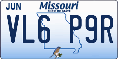 MO license plate VL6P9R