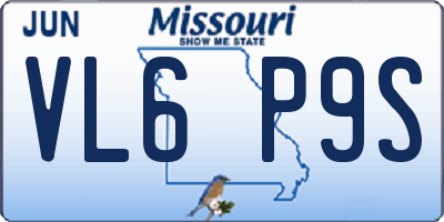 MO license plate VL6P9S