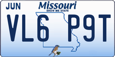 MO license plate VL6P9T