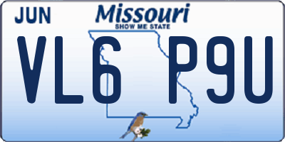 MO license plate VL6P9U