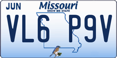 MO license plate VL6P9V