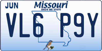 MO license plate VL6P9Y