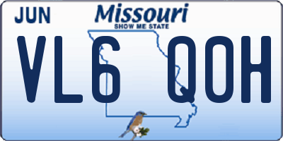 MO license plate VL6Q0H