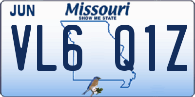 MO license plate VL6Q1Z