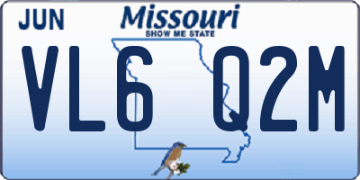 MO license plate VL6Q2M