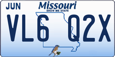 MO license plate VL6Q2X