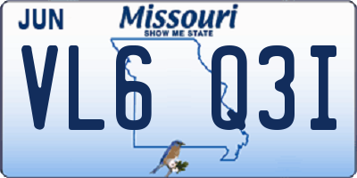 MO license plate VL6Q3I