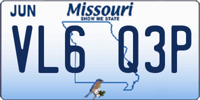 MO license plate VL6Q3P